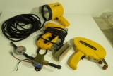 Arrow electric staple gun, work force spot light, electric cord, scotch adhesive transfer gun