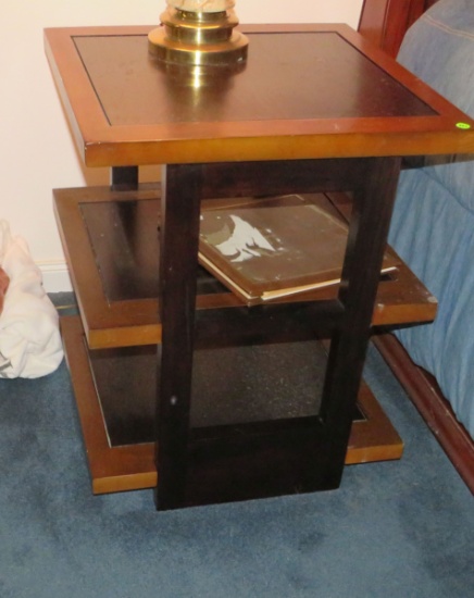 mohagany finished lamp tables