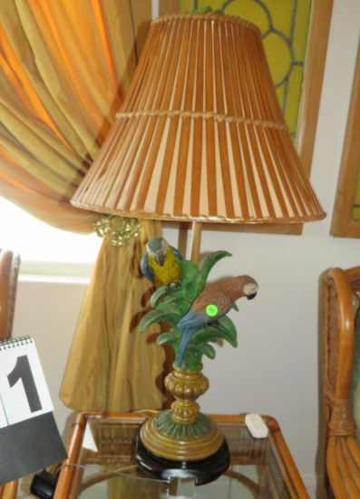 decorative table lamp with rattan style shade