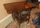 drop leaf maple finished tea cart 42