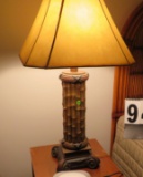 Ceramic bamboo style table lamp 2:46 Ne with PM l@ae plastic 4 EDT, shade, 29” H x 17”2:48 No
