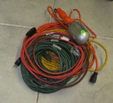 mixed extension cords and mechanics work light