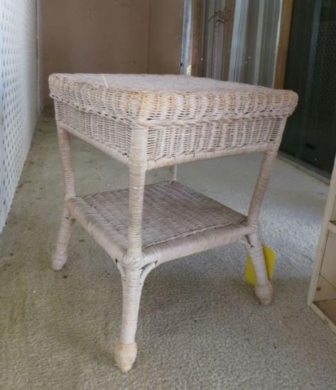 Wicker Side Table, 23"t x 18" w x 18" d