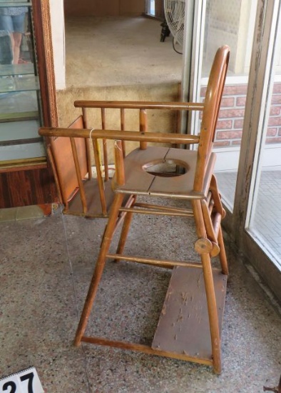 Antique Childs High Chair, Removable seat