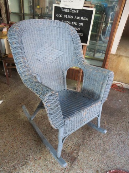 Wicker Rocking Chair, 40"t x 30"w x 34"d, Wicker Porch Chair, 30"t x 30"w x 24"d
