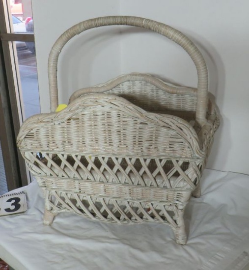 Wicker Magazine Stand, 20"t x 18"w x 12"d