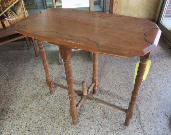 Mahogany Side Table, 28"h x 32"l x18"d