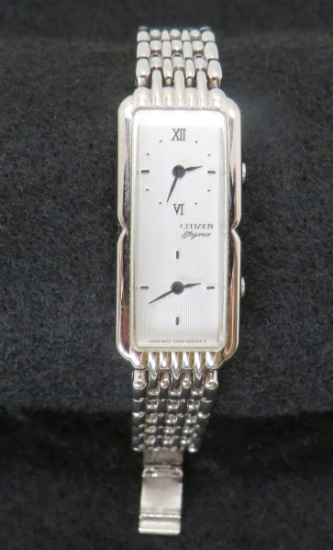 Citizen Dual Time Ladies Watch   This watch was examined for authenticity by a jeweler and fresh bat
