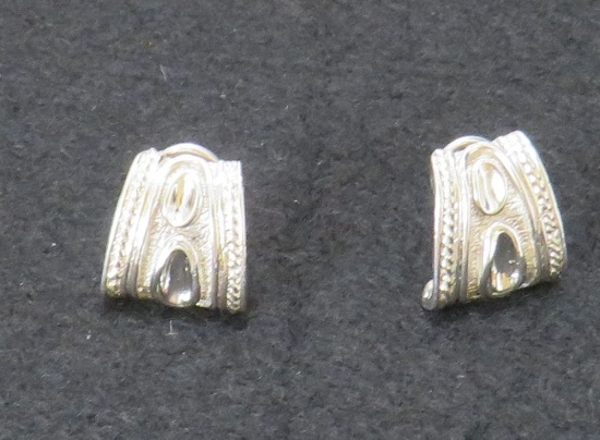 Handmade Silver Clip On Earrings, 13.8g, 14.2