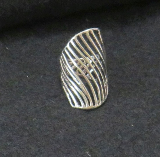 Handmade Polished Silver Ring, Size 8, 5.9g