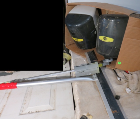 mixed window screed, hand held parking lot paint striper, pair towel dispensers