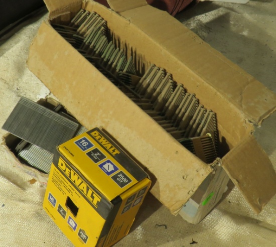 box of mixed nail and brad gun fasteners