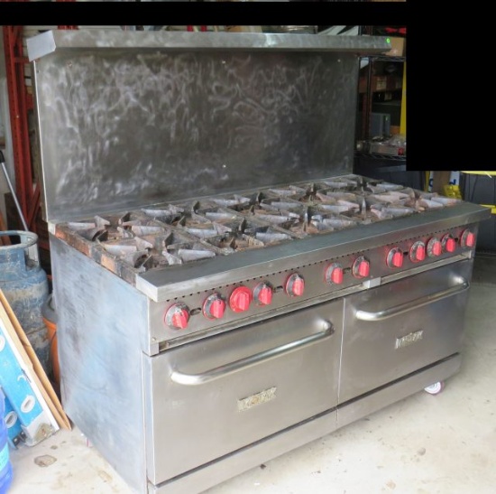 Motak 8 burner commercial gas stove with two ovens