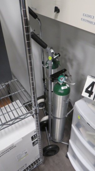 oxygen bottle with tank cart