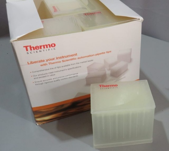 case of 10 racks of pre sterilized Thermo Scientific automation pipette tips #967-021