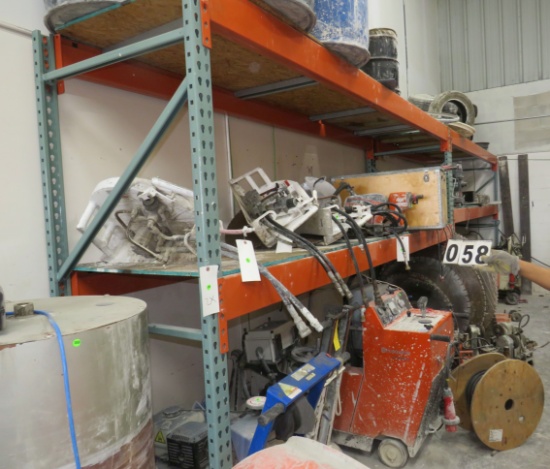 12' long pallet racks each rack has two 8" uprights, 4 arms (contents not included)