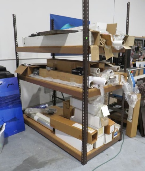metal shelving systems with plywood shelving 72" wide  x 36" deep x 84" high (contents not includ...
