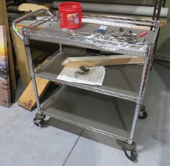 wire metro cart 30" x 18" x 34" high  (contents not included)