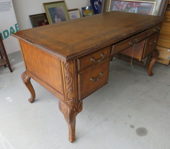 antique claw foot  walnut finish desk  (contents not included)
