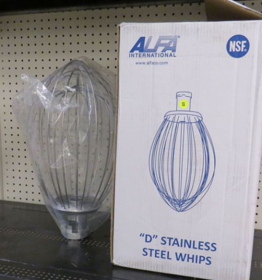 Alfa  "D" stainless steel whip for large mixer  9" dia x 18" h
