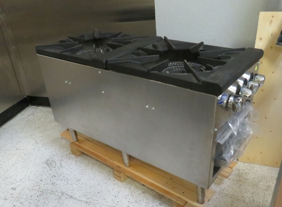 Atosa Cookrite 2 gas burner range for large pots 42" x 18" x 25" h