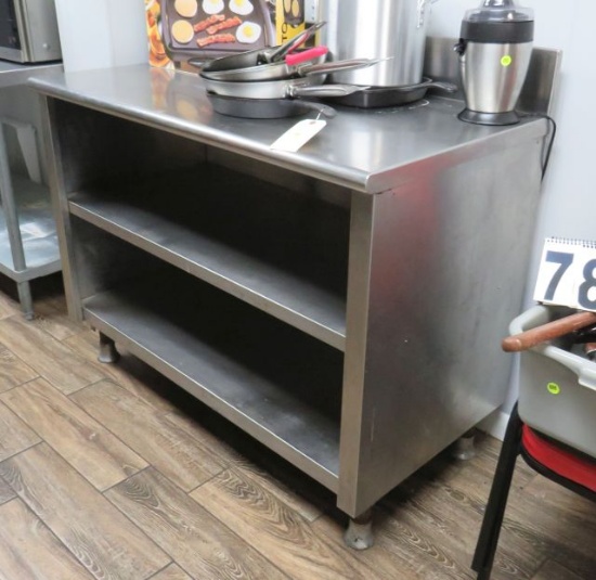 stainless steel table cabinet 48" w x 25" deep x 36" high