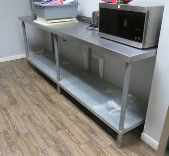 stainless steel table with under shelf  96" x 24" x 35" high