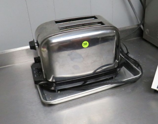 stainless commercial 2 slice toaster
