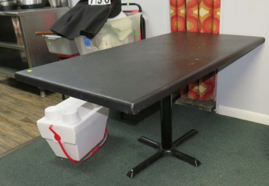 vinyl covered pedestal tables, 30 x 60 x 29