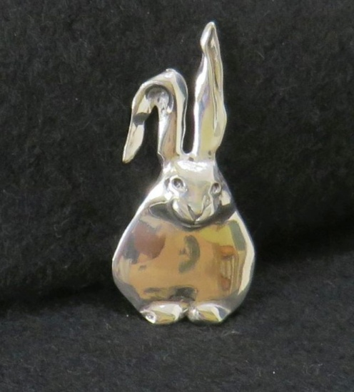 Handmade Polished Silver, Rabbit Pendant, 8.1g