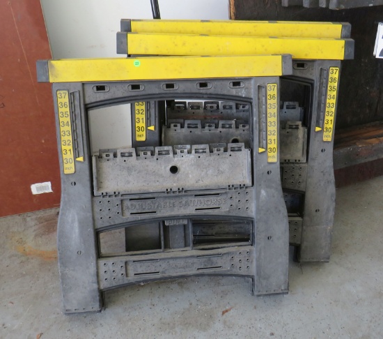 pair saw horses plastic folding style