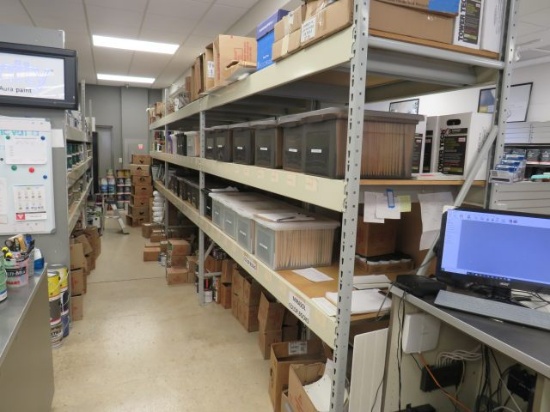 sections pallet racking 8'w x 8'h x 32" deep. (7) uprights (30) shelf support bars (15) shelves