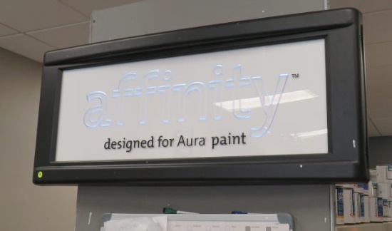 lighted plastic sign 17" x 40" for Affinity paint