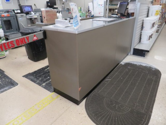 stainless top counters with open cabinet with adjustable height shelves 96" x 24" x 42" high