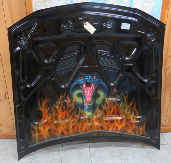2008 Mustang Shelby hood with hand painted and air brushed cobra snake head on the under side.  T...