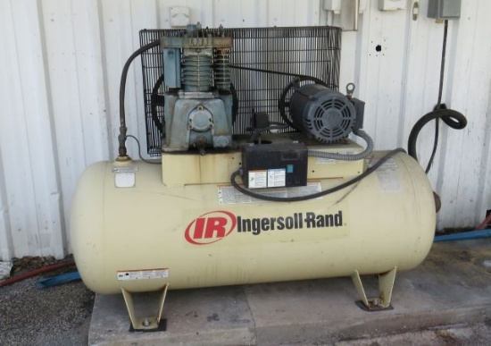 Ingersol Rand 10hp horizontal compressor 3 phase 230v, 120 gallon tank, model 2545E10V been working