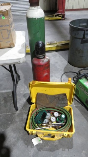 oxygen acetylene torch set with owner tanks