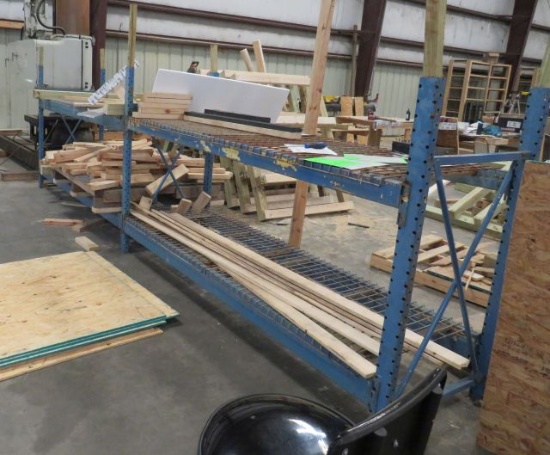 Pallet racking, 2 sections, 1 center post, 202" long x 32" wide x 58" tall