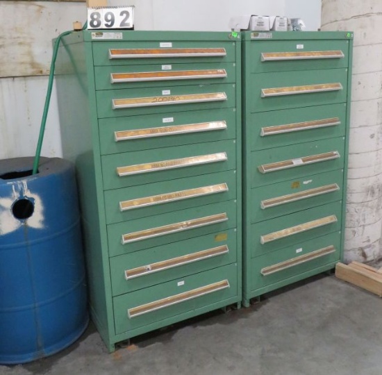 Stanley 7 drawer steel parts cabinet 30" w x 60" high x 28"