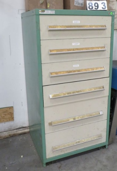 Stanley 6 drawer steel parts cabinet 30" w x 60" high x 28"