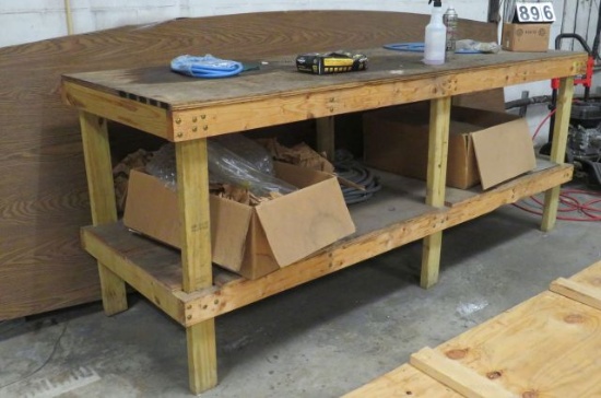 wood work bench 96" L x 32' d x 39" high