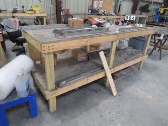 wood work benches 96" x 32" x 36" high and 39" high (tools and vise not included
