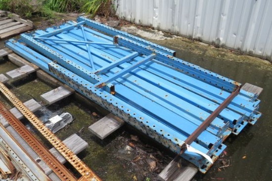 section pallet racking (2) 48" h x 32" uprights x 32" wide, (6) 96" arms