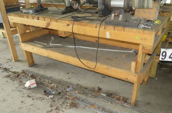 heavy duty wood work bench 85" long x 28" deep x 37" high