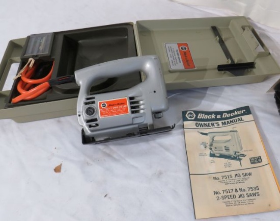 new old stock B&D corded jig saw in plastic case