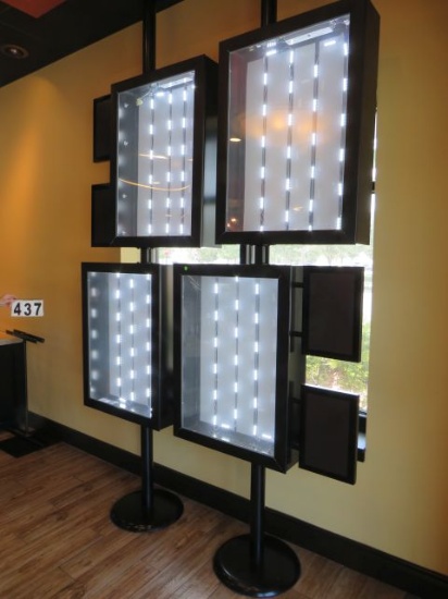 Led lighted 2 panel menu board (will need to be un bolted from floor and base each panel 38" x 28" w