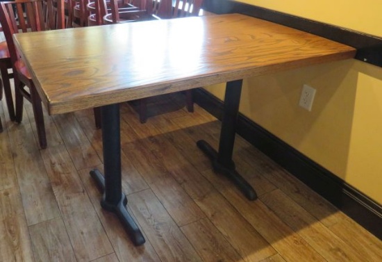 4 top dining tables on steel bases 48" x 30" tops