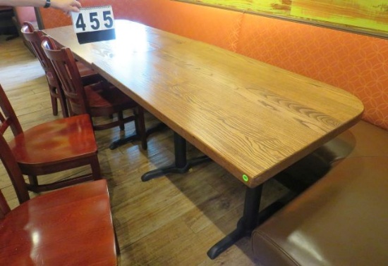 4 top dining tables on steel bases 48" x 30" tops