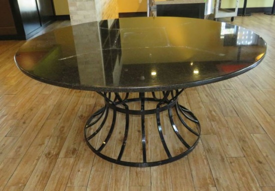 74" diameter granite top table 34" high