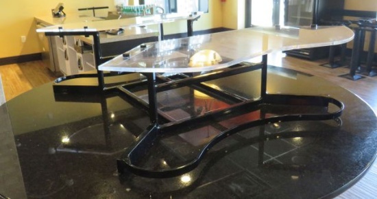metal display stand on top of lot 468 15" high 57" x 44' footprint